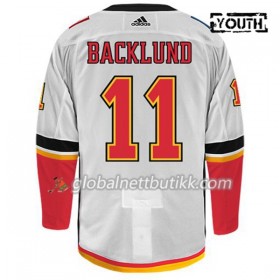 Calgary Flames Hockeydrakt MIKAEL BACKLUND 11 Hvit Adidas Authentic - Barn